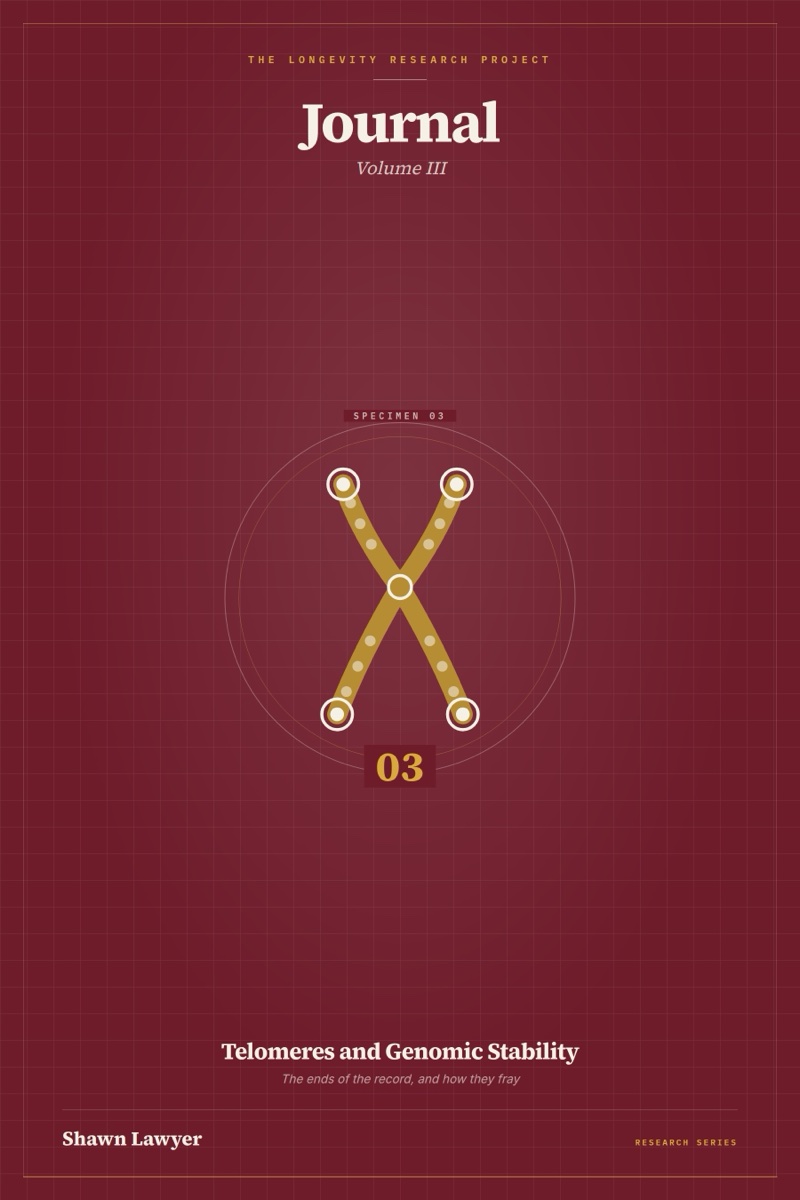 Cover of The Longevity Research Project: Journal, Volume III — Telomeres and Genomic Stability