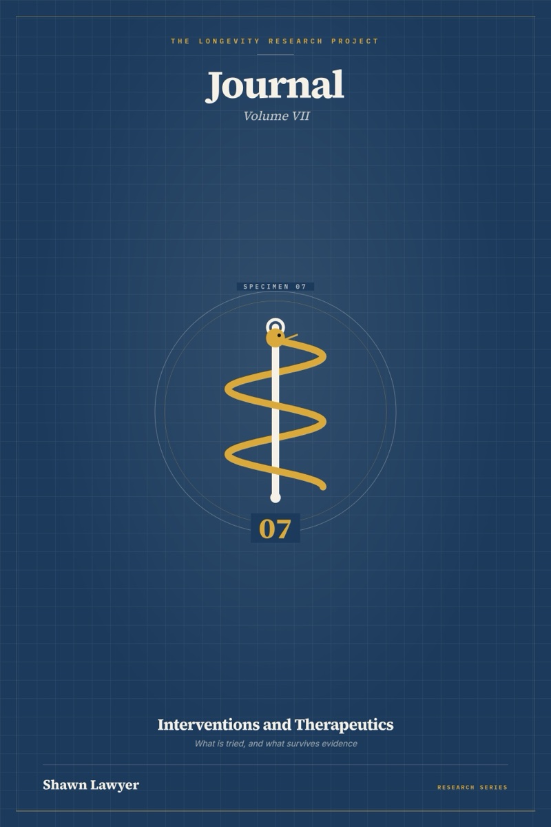 Cover of The Longevity Research Project: Journal, Volume VII — Interventions and Therapeutics
